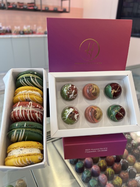 Mother's Day macarons and bon bons gift box